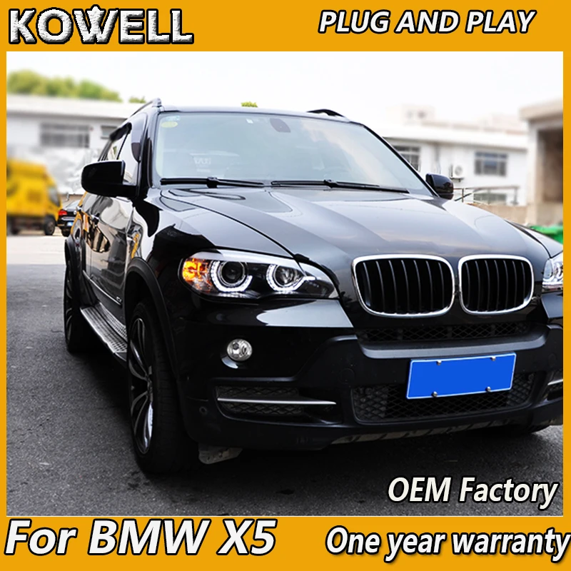 Фары головного света KOWELL для X5 фар 2007 2013 E70 фары ангельские глазки светодиодный