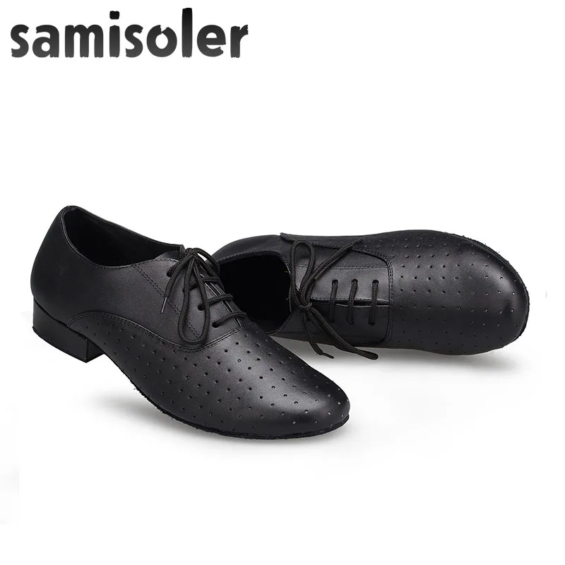 Мужская обувь для бальных танцев Samisoler черная танцевальная на каблуке сальсы