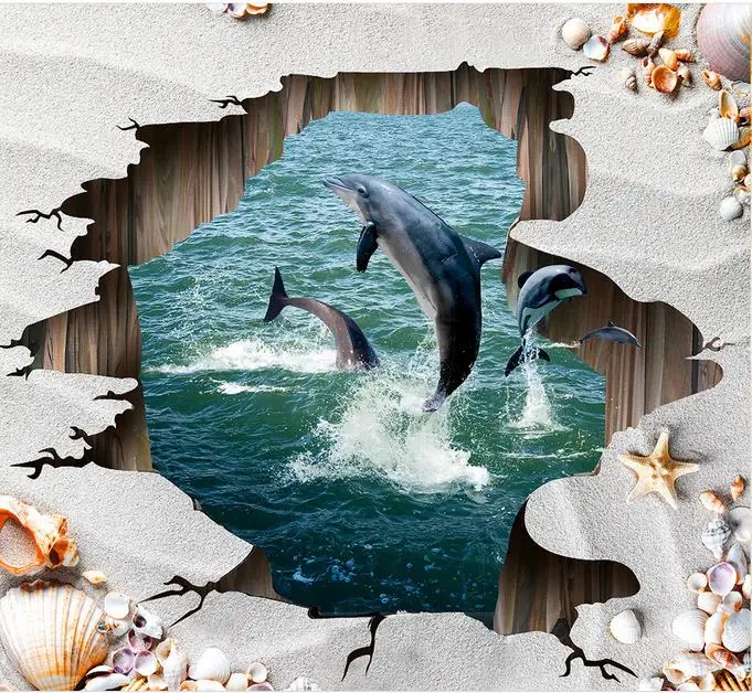 3d Виниловые обои для гостиной спальни стереоскопические пляжа | Обустройство