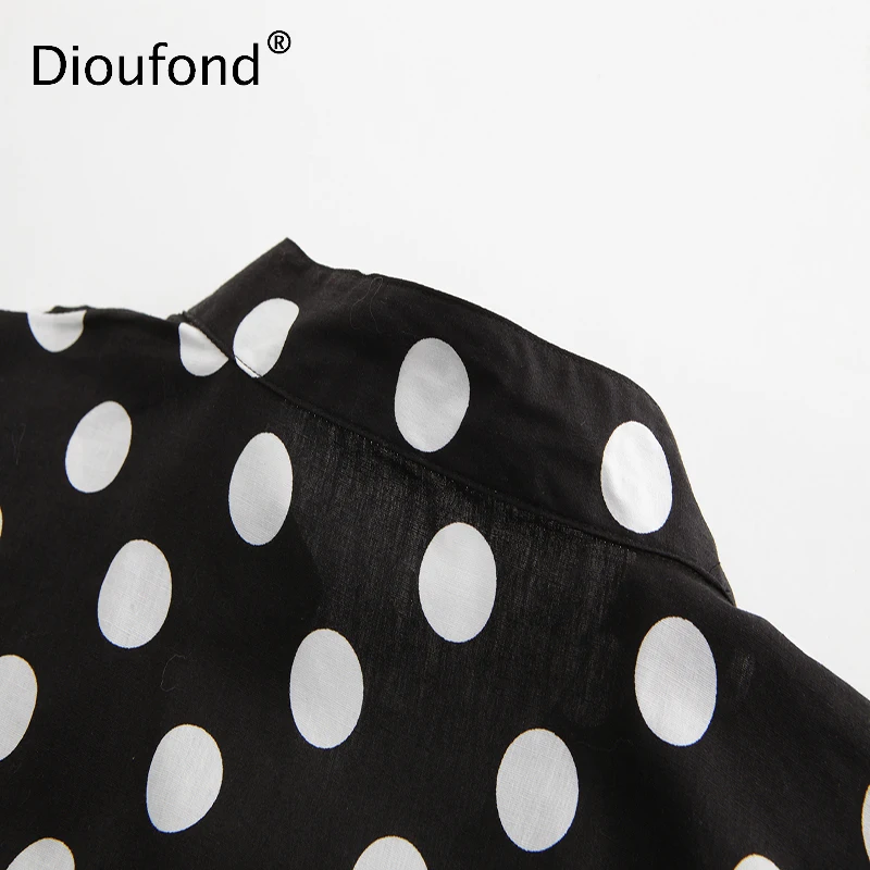 Женские повседневные рубашки Dioufond с карманами в горошек треугольным вырезом и