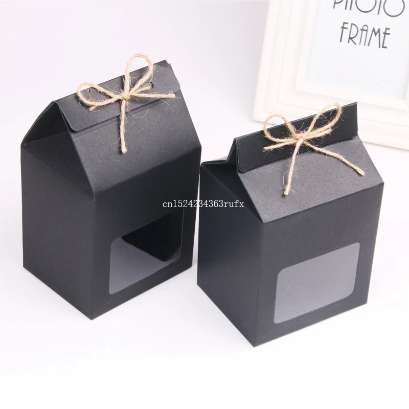 300pcs Kraft Paper Party Wedding Gift Bags Cake Chocolates Candy Packing BoxesStand Up Food Clear PVC Window Seal Boxes | Дом и сад