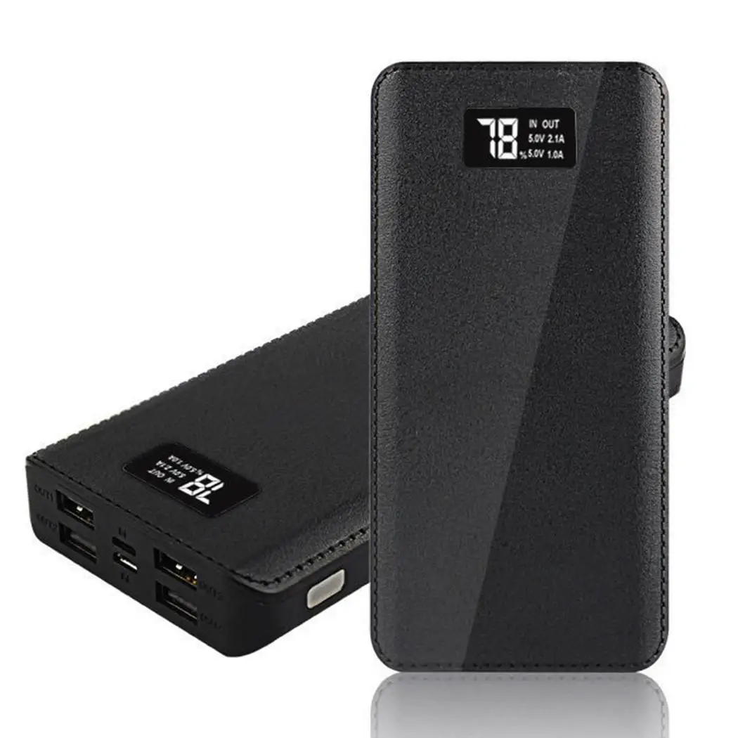 10000 мАч портативный внешний аккумулятор 4 USB аварийный LCD портативное зарядное