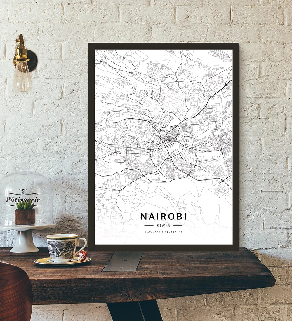 

Mombasa Nairobi Kenya Map Poster