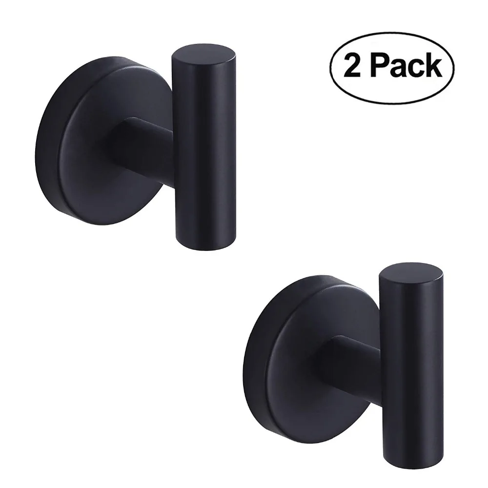 

Towel Coat Hook Matte Black SUS304 Stainless Steel Bathroom Clothes Cabinet Closet Sponges Robe Hook Wall Mounted-