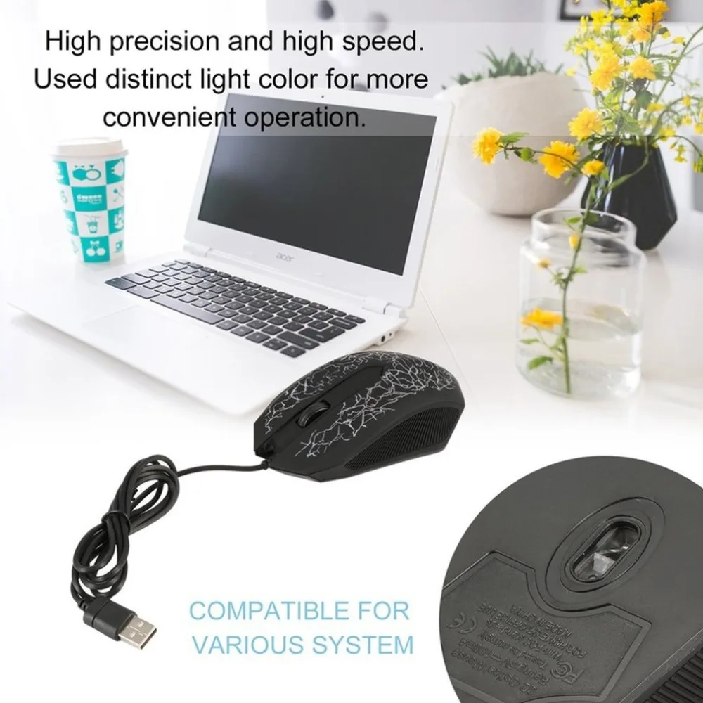 Профессиональная Проводная игровая мышь 3200DPI USB 3D светодиодсветодиодный