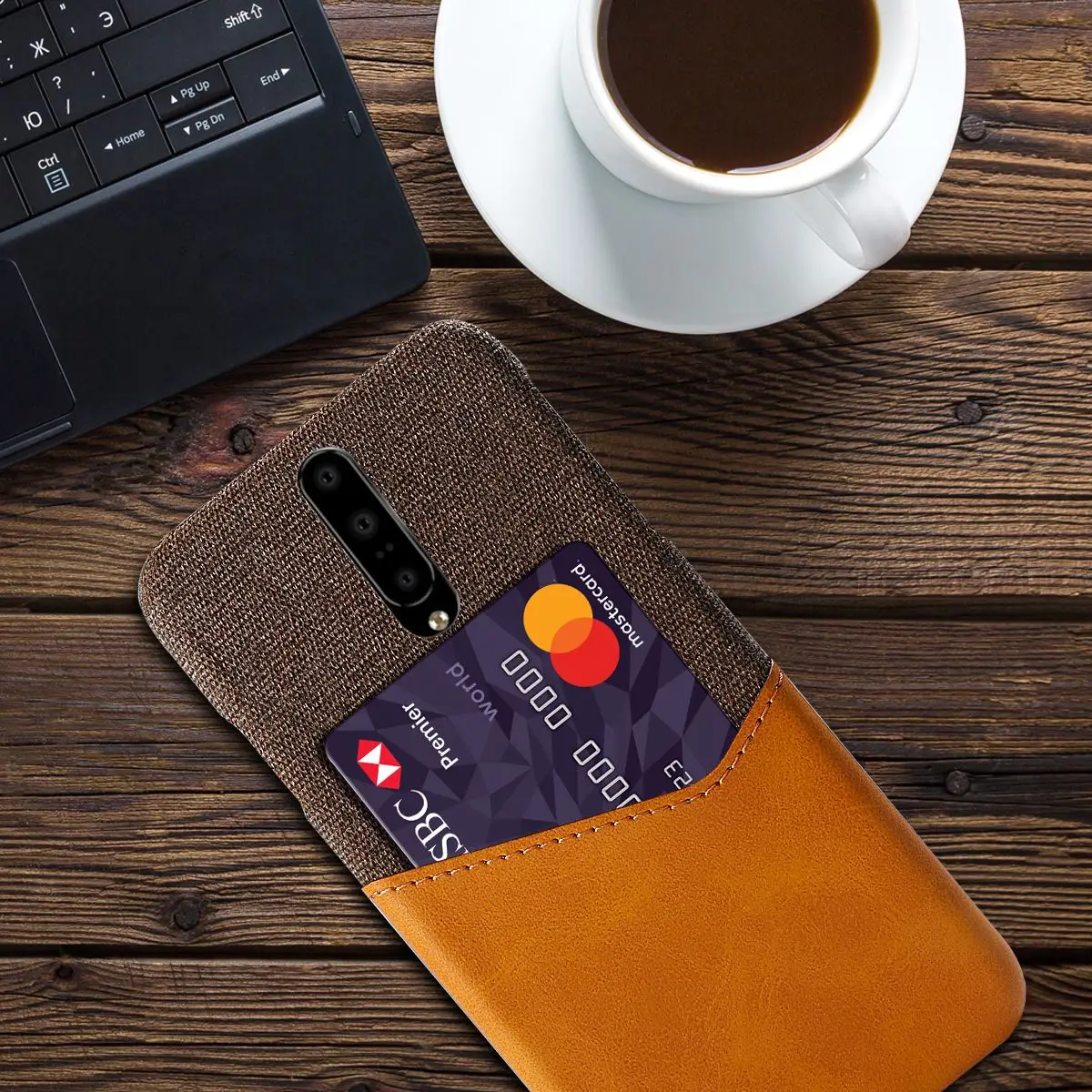 For Oneplus 7 Case PU Leather Card Holder Splicing Soft Fabric Cloth Slim Cover for Pro One Plus Shockproof |