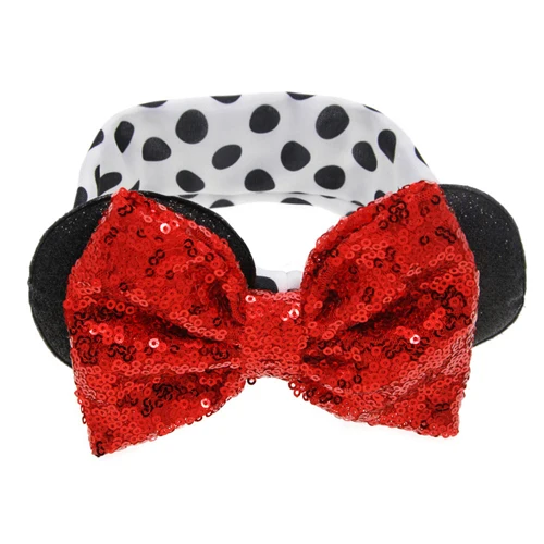 2018 new Boutique Large Sequin Bows Headband Kids Minnie Mouse Ears Glitter Hair Hairbands Girls Accessories 1ps | Детская одежда и