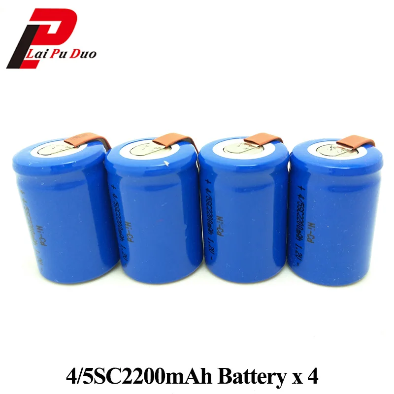 NI CD 1 2 V 2200mAh 4/5 SubC Sub 4/5SC перезаряжаемая батарея с Tab Toy Car Batteria 4 шт. в