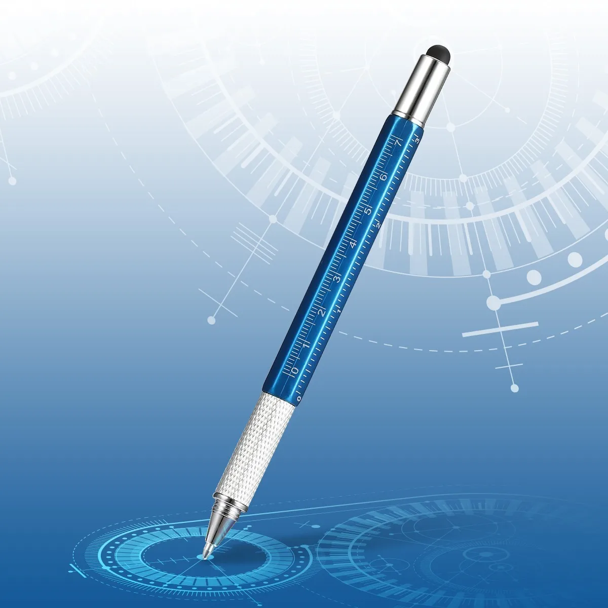 Refit Multi-function Tool Ballpoint Caliper Level Scale Instrument Touch Capacitor Advertising Pen Is Suitable | Канцтовары для
