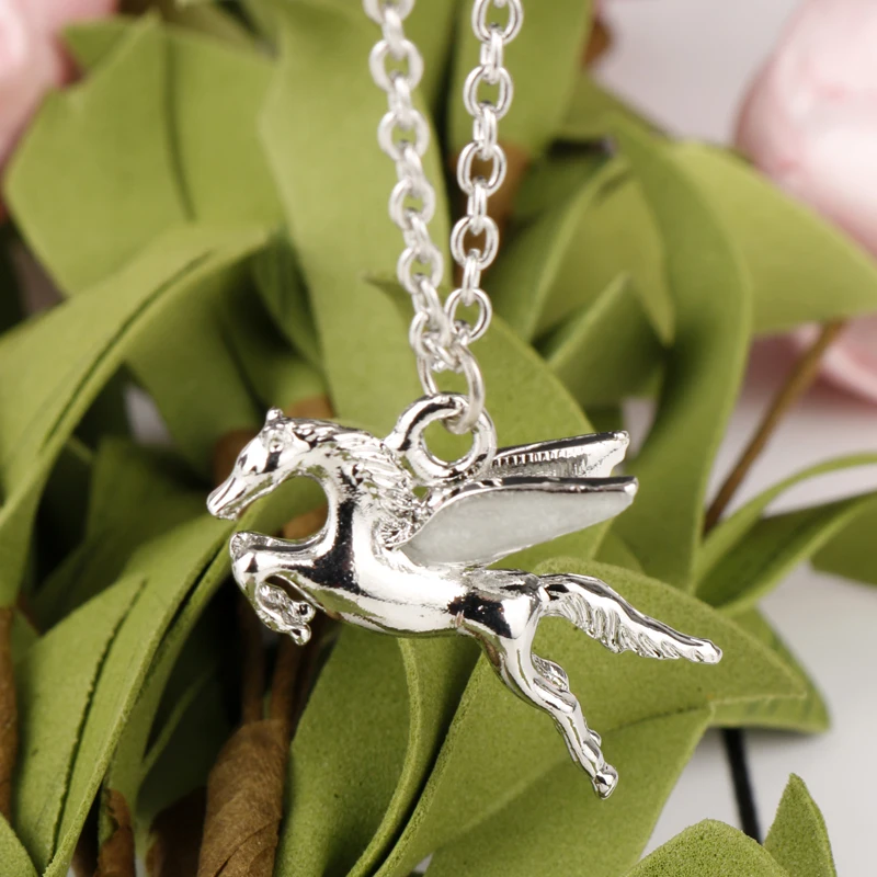 MQCHUN Anime Pegasus GLOW in the DARK Luminous Pendant Necklace Fashion Men's Horse Jewelry Hot Movie Percy Jackson | Украшения и