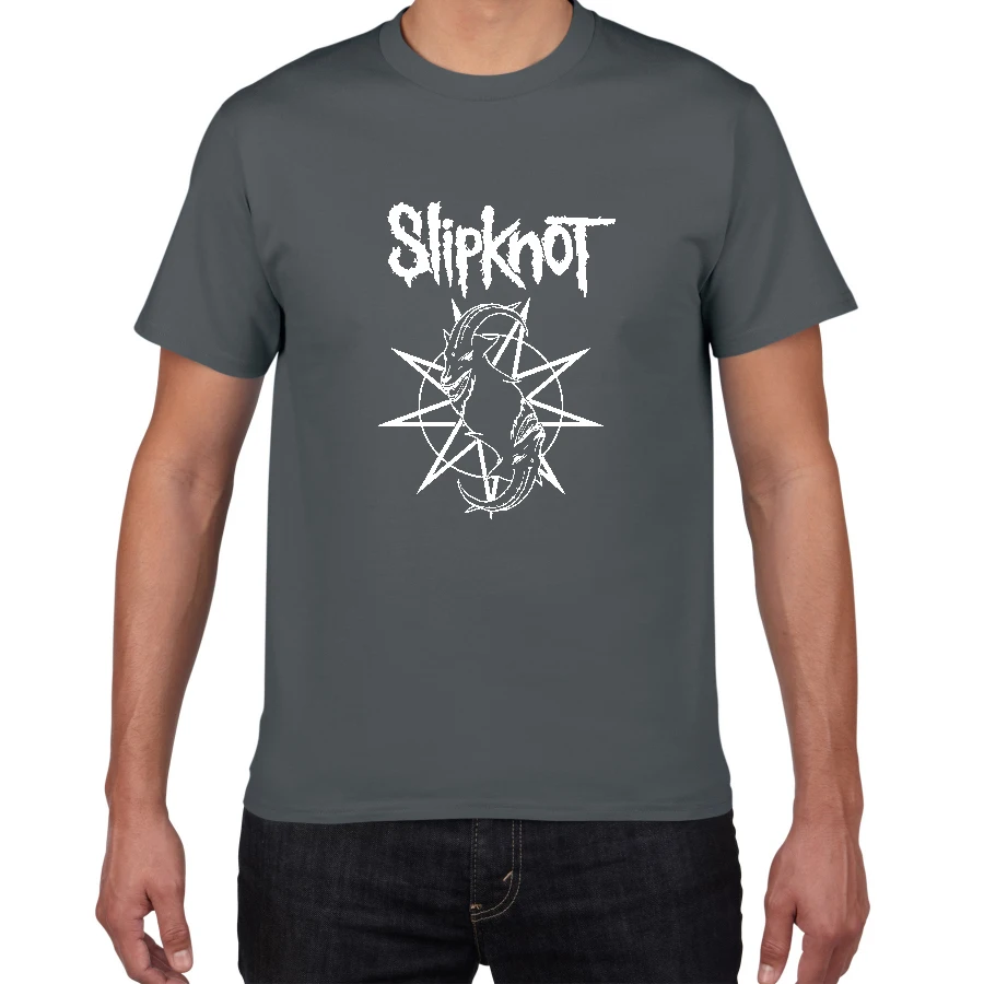Новая волна американского тяжелого металла Slipknot Футболка мужская металлическая лента хлопок футболка хип хоп Уличная крутая мужская одежда