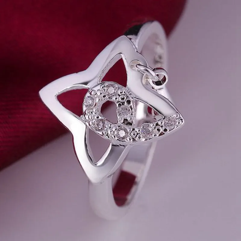 Посеребренная кольцо стерлингового серебра--Jewelry Кольцо заводские цены моды