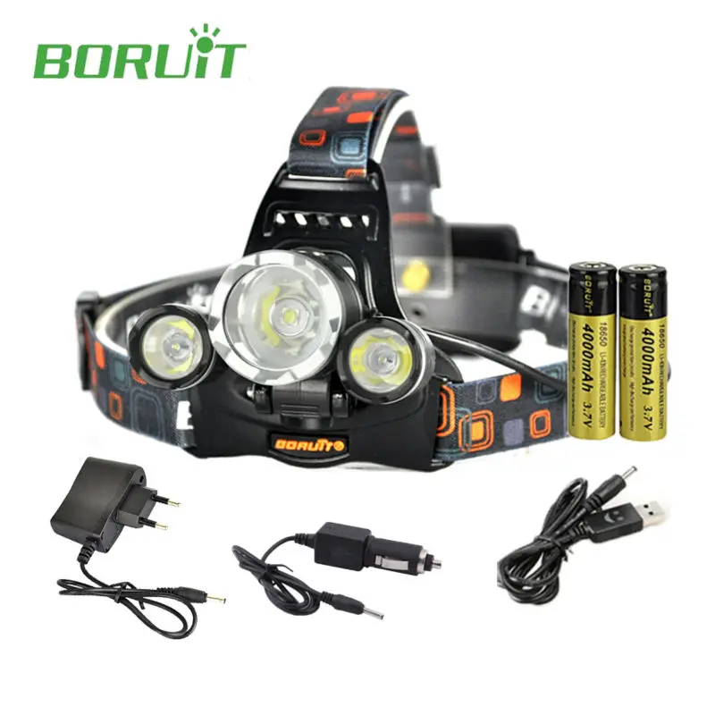 Высокая яркость Boruit rj 5000 фонарик налобный фонарь фар 6000 люмен 3L2 светодио дный