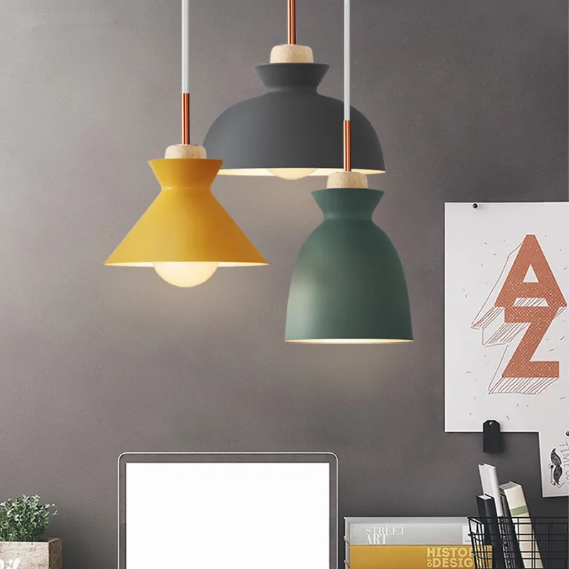 Современный подвесной светодиодный светильник в скандинавском стиле цветной