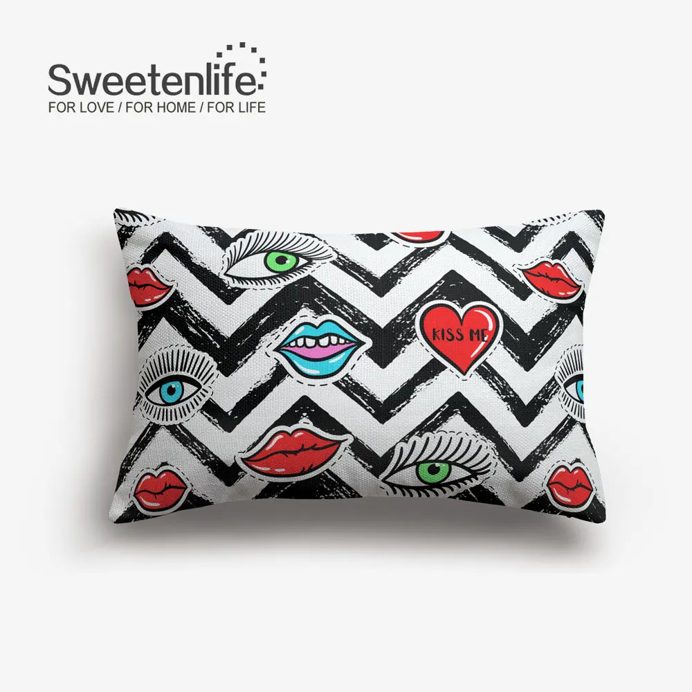 SL0324-L Sweetenlife 45x45 см нарисованные вручную глаза модные наволочки стиль наволочки для дома Декор Высокое качество Белый лен подушка для стула - Цвет: SL0324-L