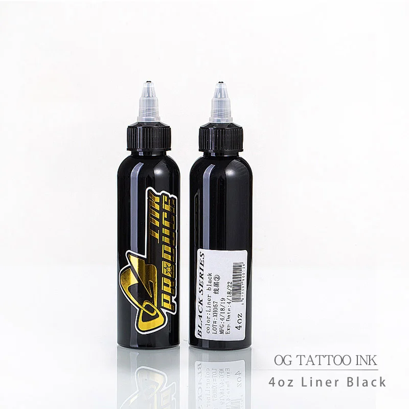 Liner Black 4oz Og Tattoo Ink Set 4oz 120ml/bottle Black Tattoo Ink Dynamic Materials for Tattooing Permanent Makeup Pigment for Eyebrow Eyeline - Цвет: Liner Black 4oz