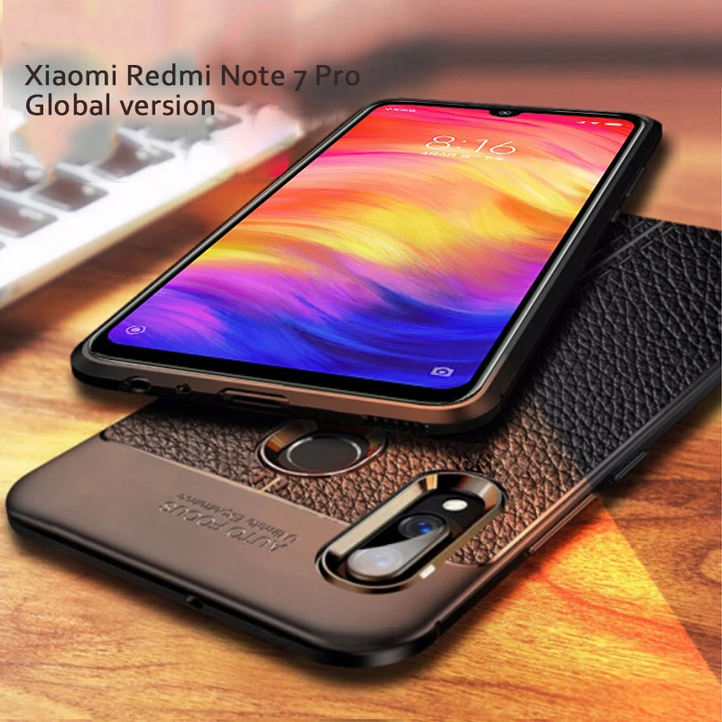 Для Xiaomi Redmi Note 7 кожаный мягкий чехол для телефона из ТПУ note Pro противоударный