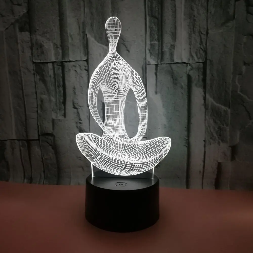 Светодиодный ночник GOOZY 3D 7 цветов для медитации йоги спальни гостиной украшение