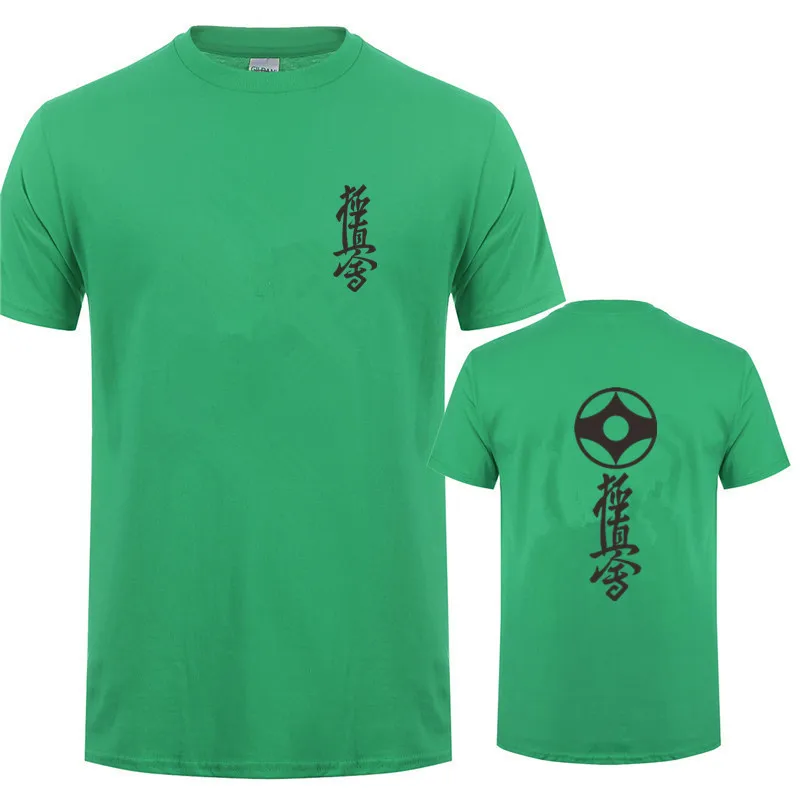 as picture Kyokushin каратэ футболка мужские футболки короткий рукав o-образным вырезом хлопок мужская футболка для Кекусинкай карате топы Мужские футболки OT-602 - Цвет: as picture