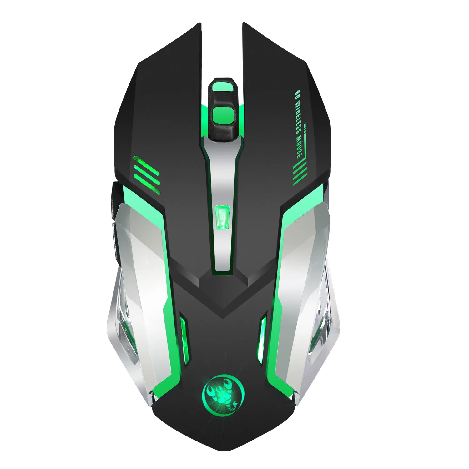 CARPRIE 1pc Pro Беспроводная игровая мышка перезаряжаемая 7 цветов подсветка дыхательный светильник мыши для настольных игровых ноутбуков 90422