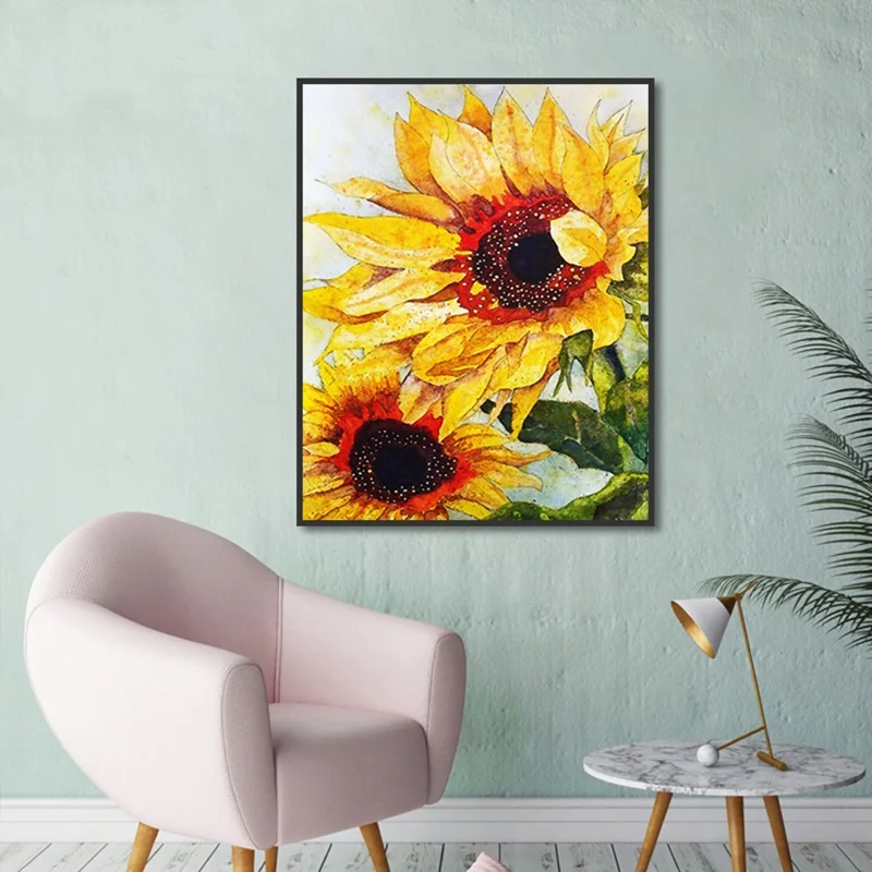 Скандинавский Красивый Подсолнух Европейский ретро классический Декор холст