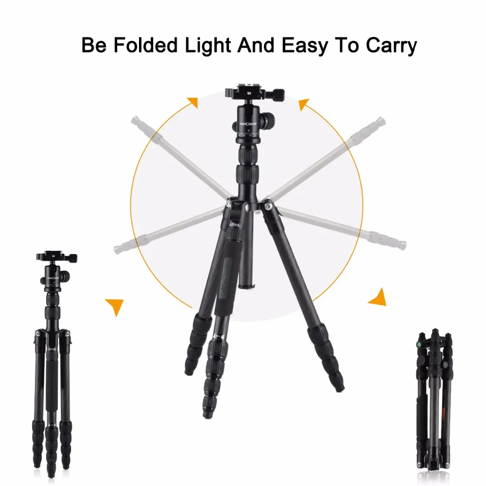 K & F концепция профессионального углеродного волокна путешествия Гибкий штатив