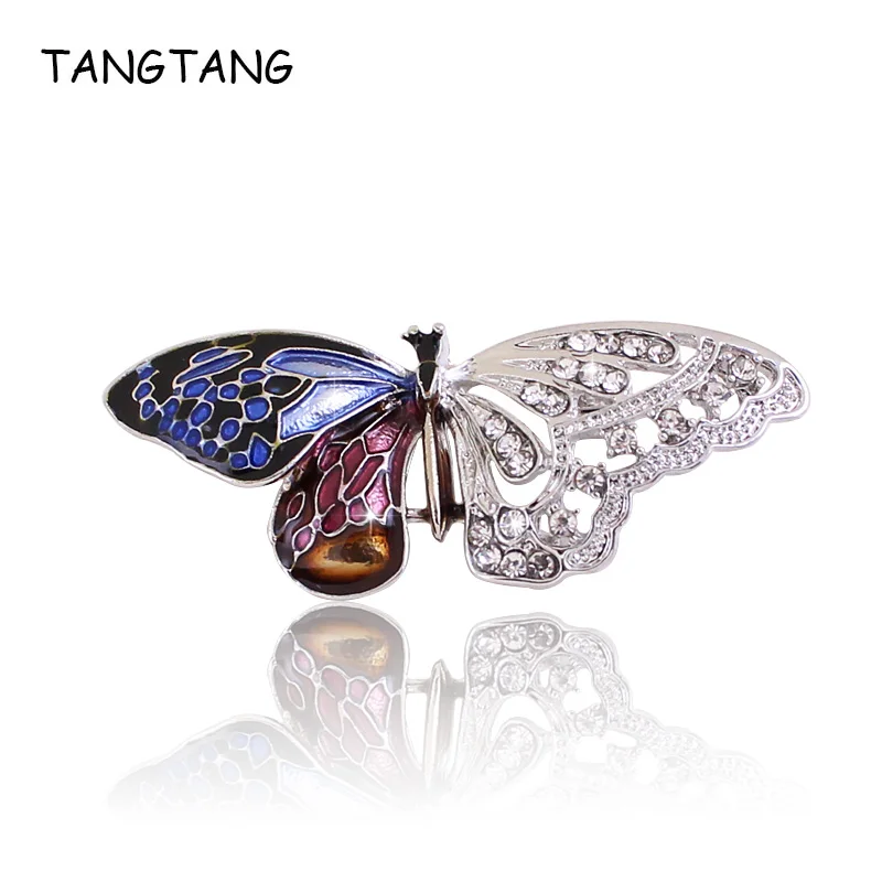 

Hot Colorful Enamel Butterfly Brooches for Women Elegant Insect Brooch Pins with 3A Rhinestone New Year Gift Winter Coat Jewelry