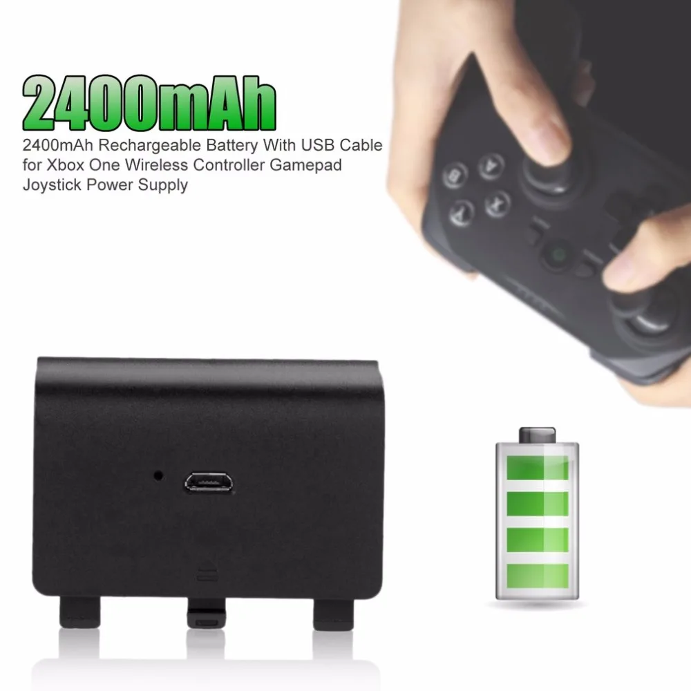 2 шт 2400mAh аккумуляторная батарея с usb-кабелем для Xbox One беспроводной контроллер геймпад джойстик источник питания