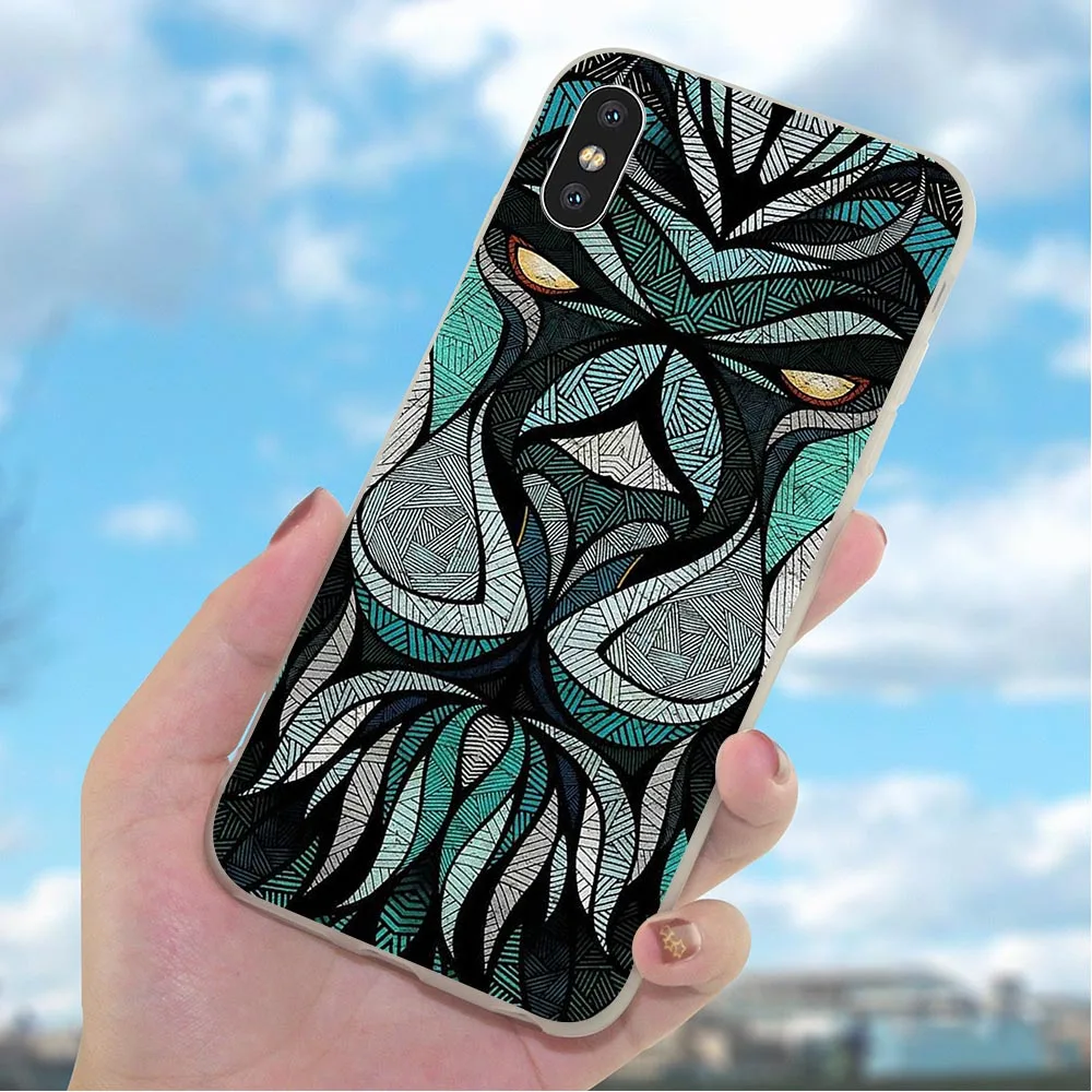Мягкий ТПУ чехол для телефона с изображением Льва Тигра iPhone 8 7 Plus Xs Max XR X 6 6S 5S 5 SE