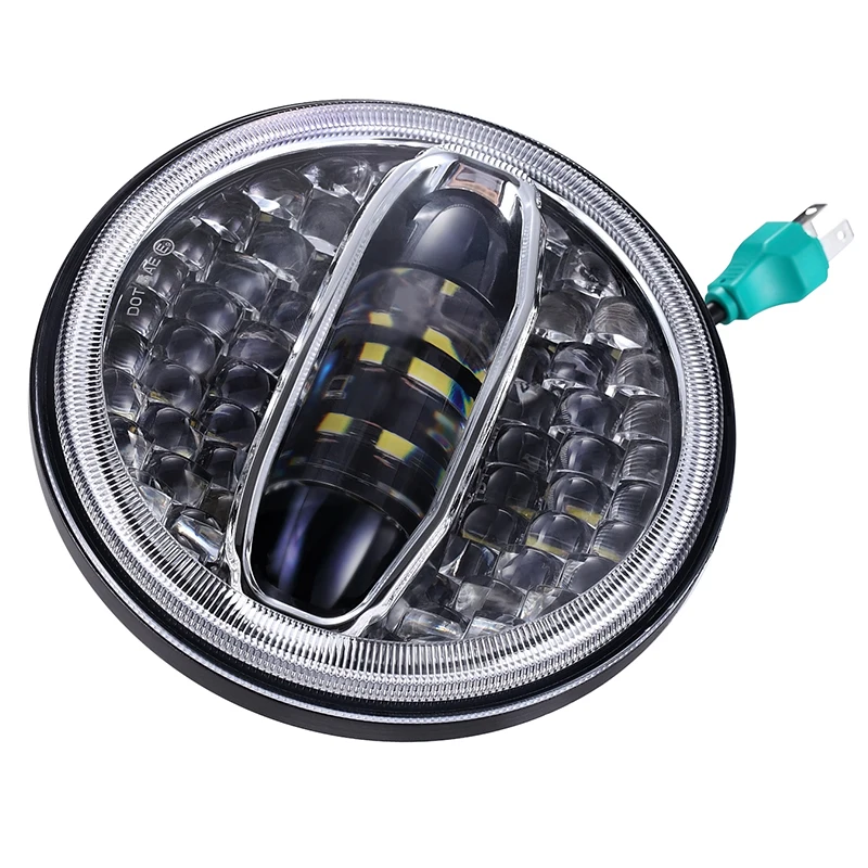 New 7&quot Inch White Blue Halo Headlights Hi/Lo Beam ForTouring Ultra Classic Electra Street Glide Road King Motorcycle Headlamp |