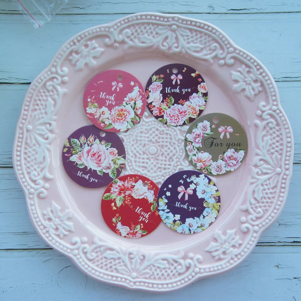 120 шт. бирки для упаковки цветов и бантов благодарим Вас за дизайн бумажных