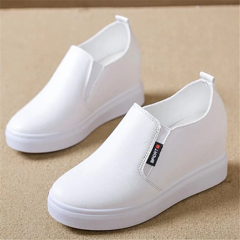 Женские кроссовки из ПУ кожи FeiYiTu весенние туфли на плоской платформе криперы