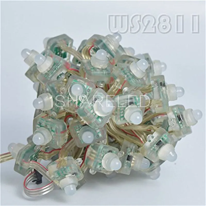 50 шт. T1515 WS2811 полный Цвет пикселей RGB светодио дный модуль свет строку DC Cystal 12 В/5 В IP68 12 мм Водонепроницаемый
