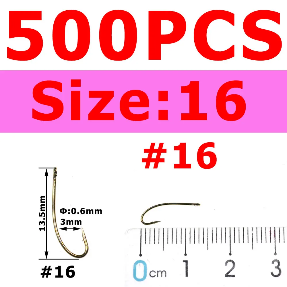 500pcs size 16 Wifreo 500 шт. 3XL длинный хвостовик Nymph и наземный сухой мухобойка стимулятор Stonefly Nymph мухобойка крюк Размер 8 10 12 14 16 - Цвет: 500pcs size 16