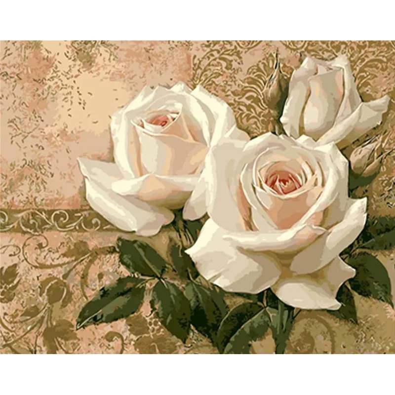 

YIKEE Diamond Painting White Flowers Full Square Diamond Embroidery Sale Diamond Art Mosaic Crystal Handicraft Wall k1772