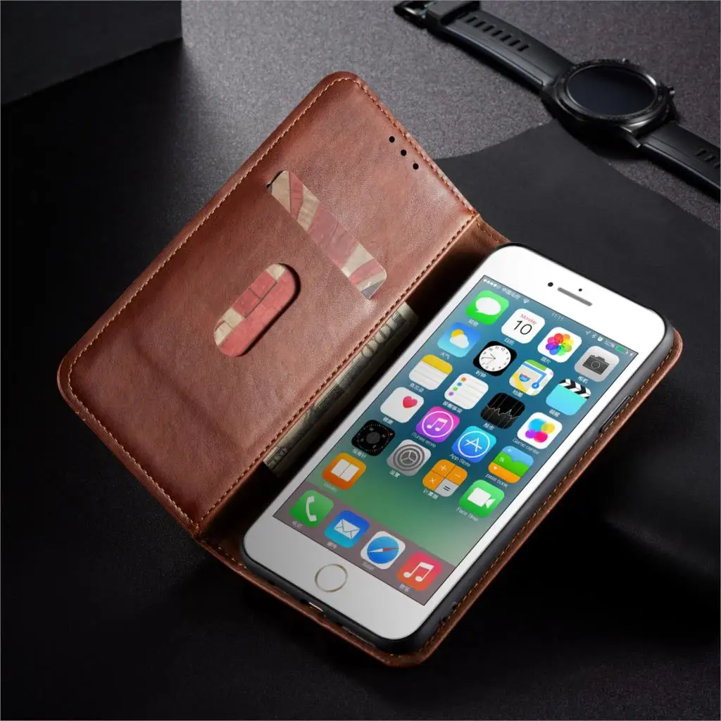 Роскошный кожаный флип-чехол для iPhone 6 6s iphone6 Plus мягкий силиконовый чехол с