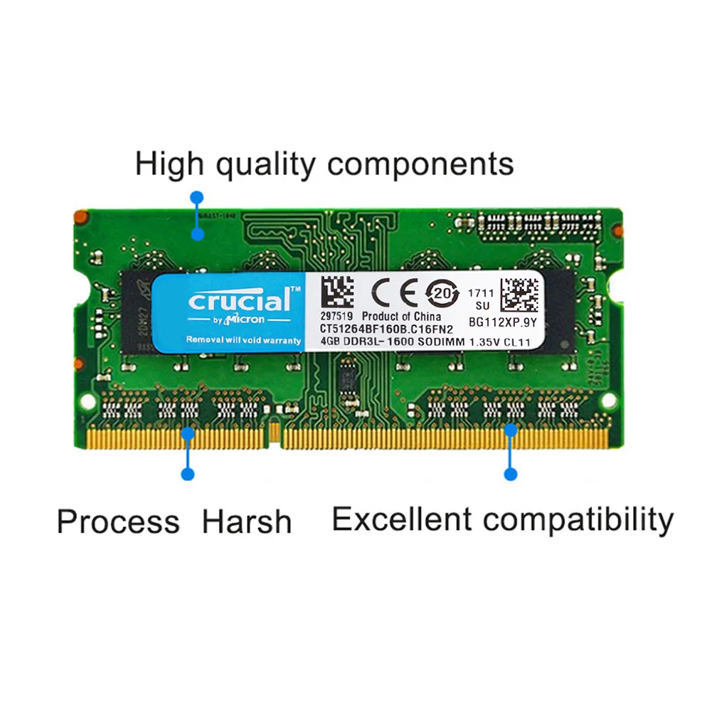 204Pin 4 Гб 1600 МГц память ноутбука PC3L 12800S 2RX8 DDR3L RAM SO DIMM|Оперативная память| |