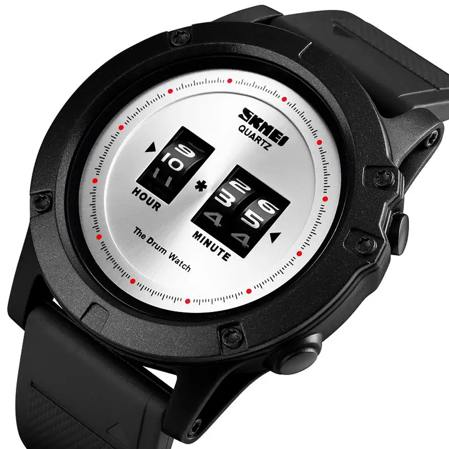 Креативные мужские часы кварцевые спортивные поворотный циферблат наручные