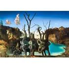 Живопись Сальвадора Дали, лебедь, отражение, слон, алмазная живопись, вышивка крестиком, алмазная вышивка, мозаика, узор интерьера