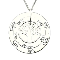 ailin personalized family tree necklace engraved silver 925 disc with names women custom necklace jewelry christmas gifts 2020