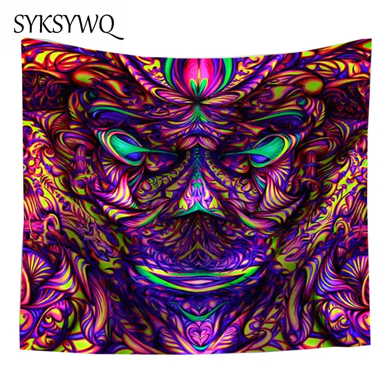 

psychedelic evil wall tapestry hanging large home decor background wall carpet tapiz colgante