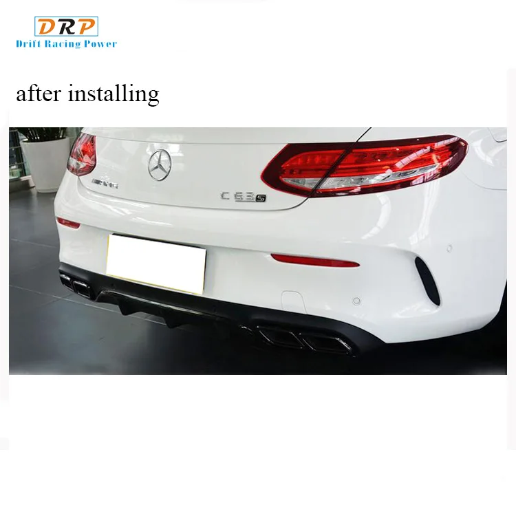 PP Автомобильный задний bumler диффузор для губ подходит for2014- Benz W205 класс c200 180 двойная дверь модифицировать до C63 AMG C купе и глушитель хвост