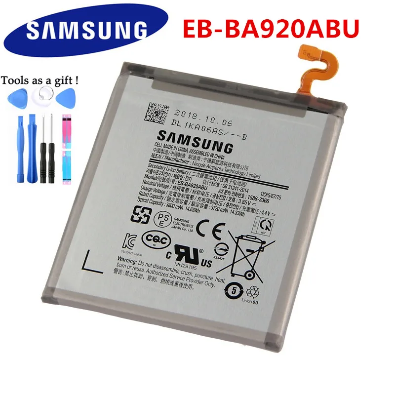 Оригинальная запасная аккумуляторная батарея для SAMSUNG Galaxy A9s EB-BA920ABU A9200 Подлинная