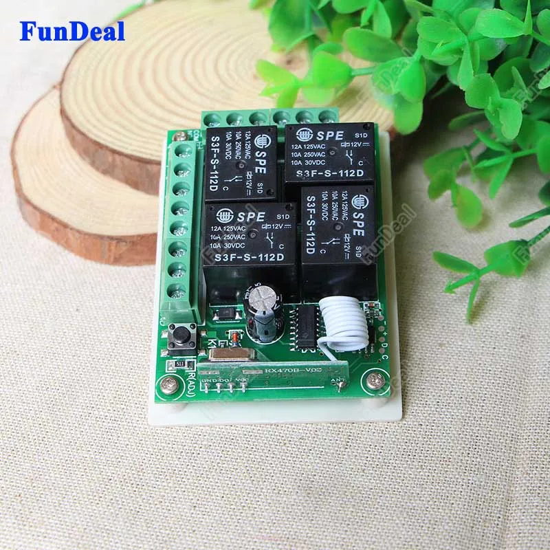 Универсальный 433 МГц DC 12 В 4 канальный беспроводной пульт дистанционного