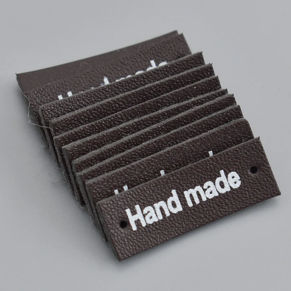 Deep coffee printed 50 шт./лот этикетки для одежды ручной работы с тиснением ручной работы этикетки для одежды для сумок Diy Швейные материалы - Цвет: Deep coffee printed
