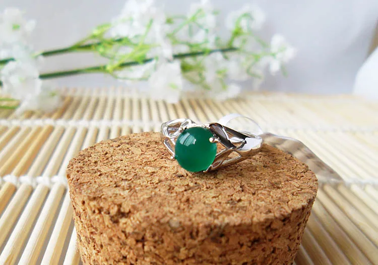 Кольца LANZYO из стерлингового серебра 925 пробы натуральное зеленое женское