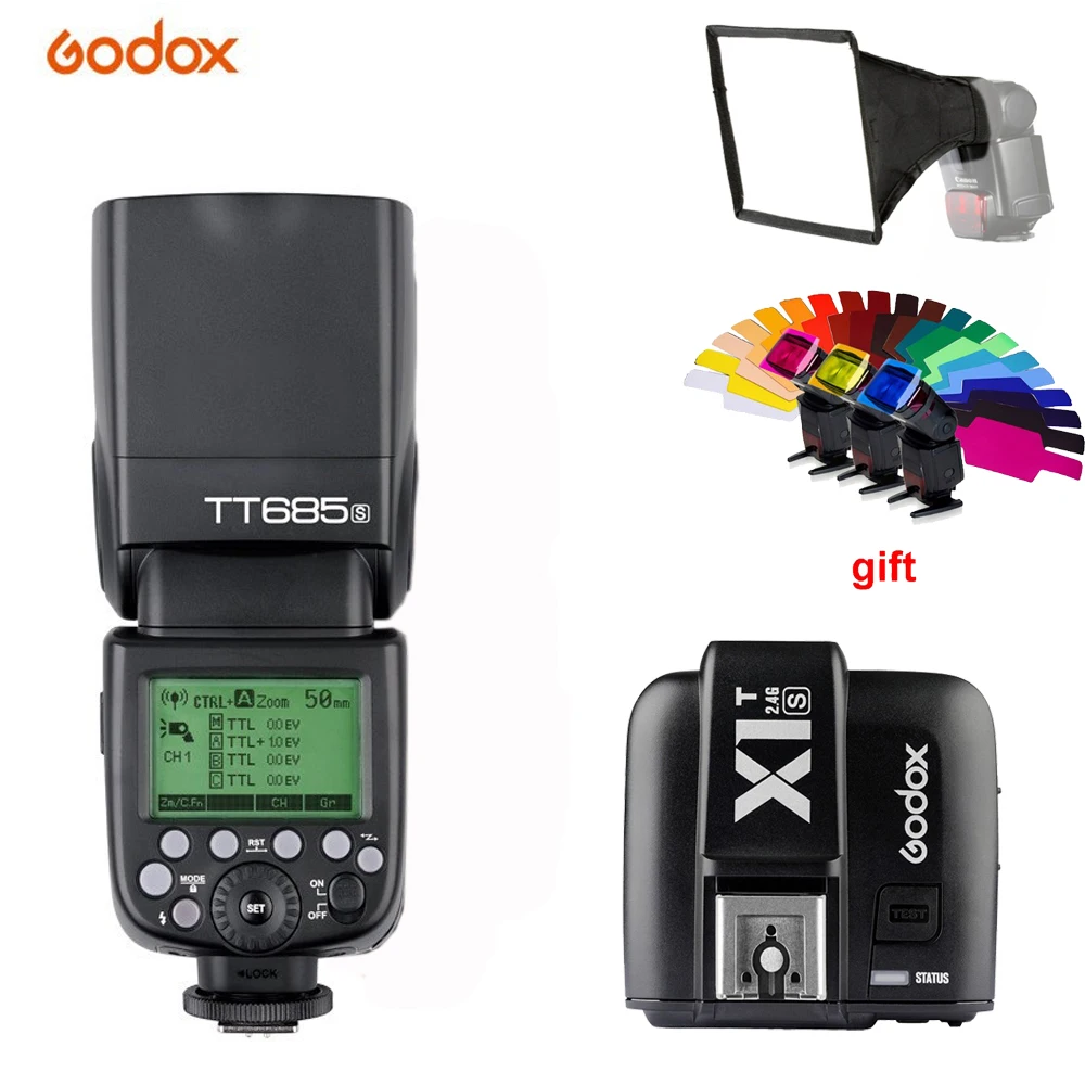 Беспроводная вспышка Godox TT685S 2,4G HSS 1/8000s i-ttl GN60+ X1T-S триггер для sony A77II A7RII A7R A58 A9 A99 A6300 A6500