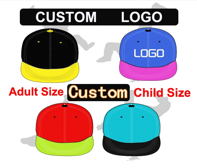 Пользовательские Snapback кепки хип хоп 3D вышивка 6 панелей взрослых детей Размер