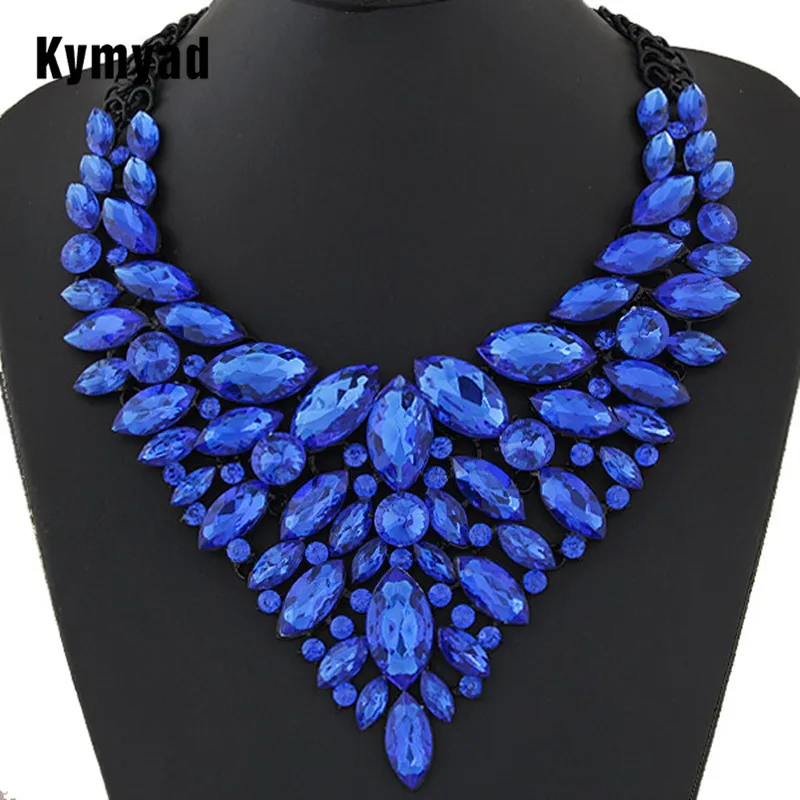 Женское колье с подвеской Kymyad Винтажное в стиле бохо синего и красного цвета