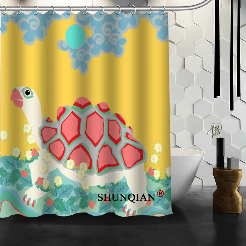 New Custom Tortoise Shower Curtains Polyester Bathroom Waterproof Bath Curtain Size 150X180cm165X200cm180X200cm | Дом и сад